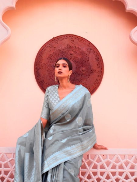 Banarasi linen saree